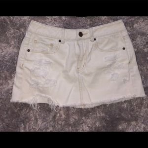 American Eagle White Jean Skirt